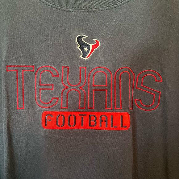 Houston Texans Womens Large Football Navy Short Sleeve Embroidered NFL Crew Red - Picture 3 of 7